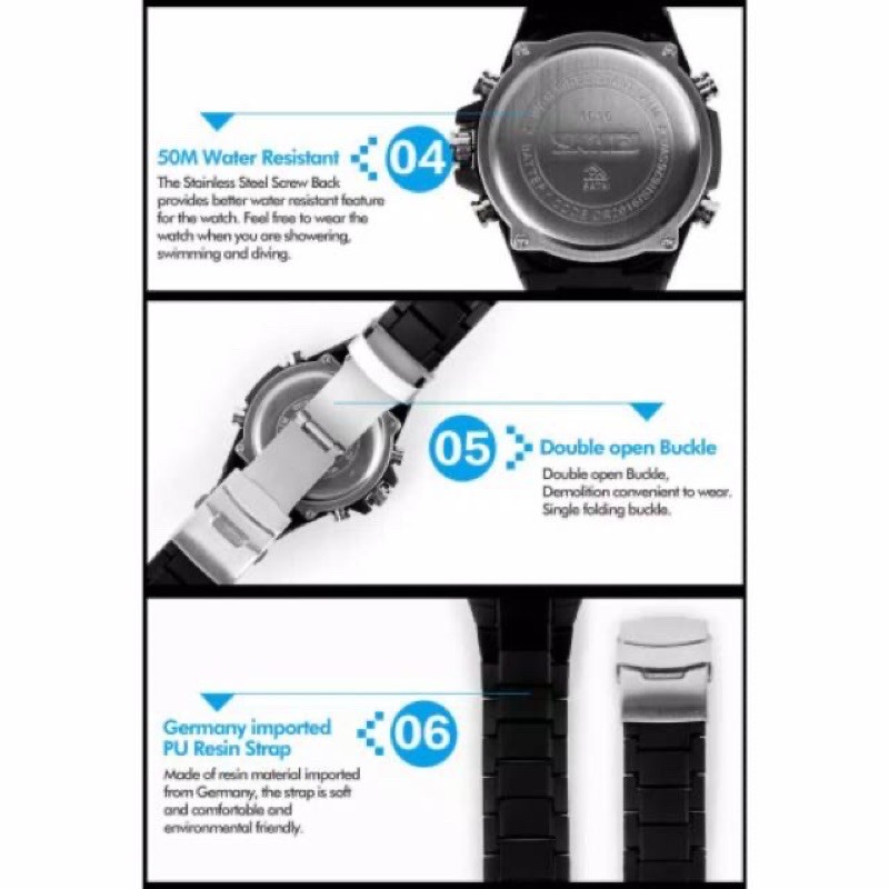 SKMEI 1016 Original Jam Tangan Pria Analog Digital LED Multifungsi Waterproof Sports Men Watch