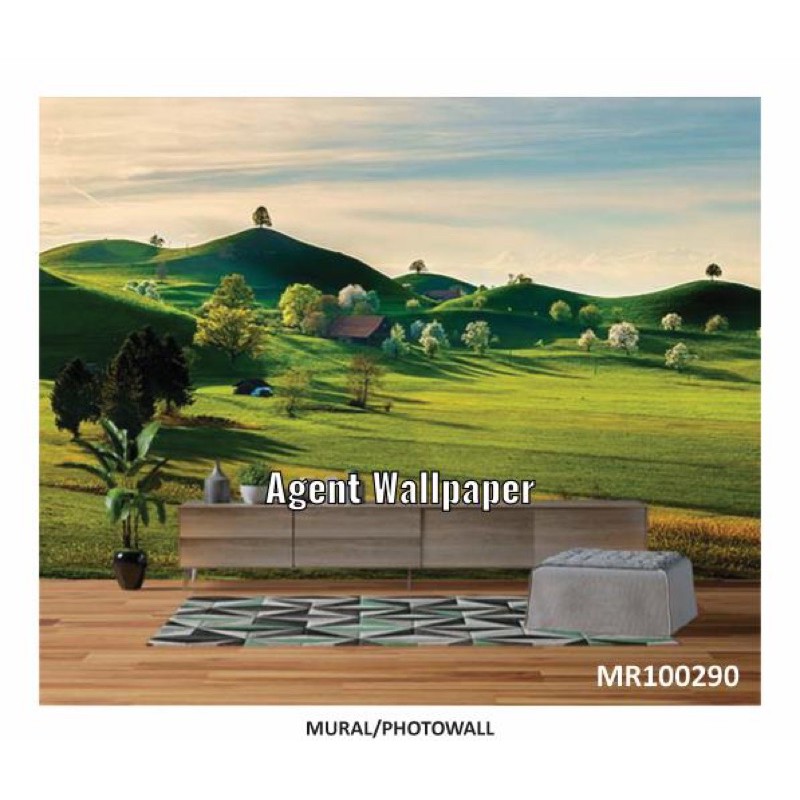 Photowall Mural 3D Dinding Wallpaper Mural pemandangan Alam bukit Pegunungan