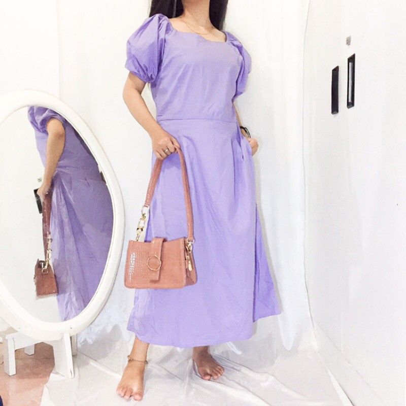 Lilac puff dress (KODE : AD0001)