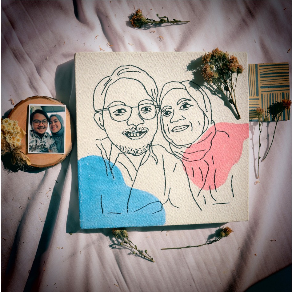 

BIRTHDAY/ANNIVERSARY GIFT | EMBROIDERY CANVAS CUSTOM WAJAH
