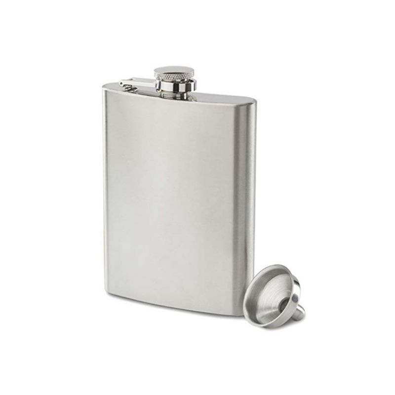 Botol Bir Hip Flask Stainless Steel Leather 18 Oz with 2 Stainless Steel
