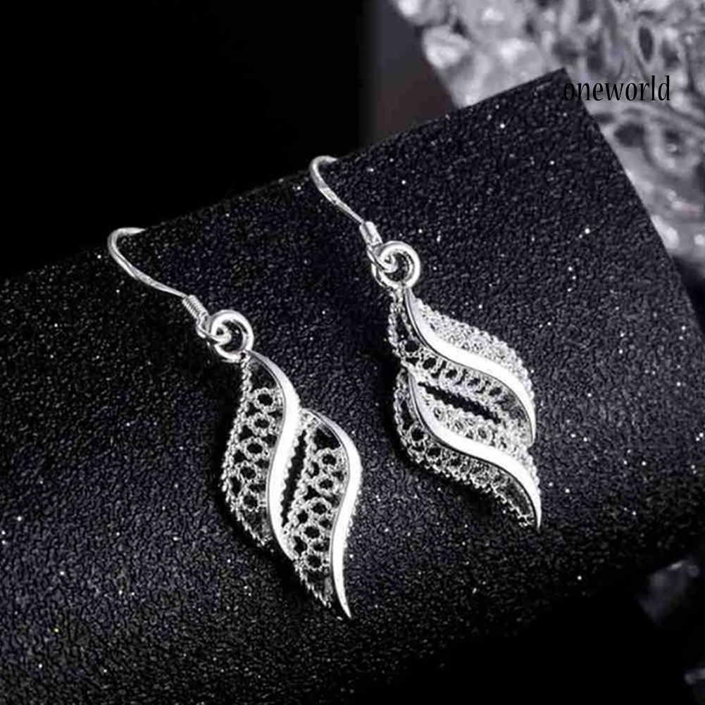 OW@ Elegant Women Hollow Geometric Shape Hook Earrings Party Club Jewelry Charm