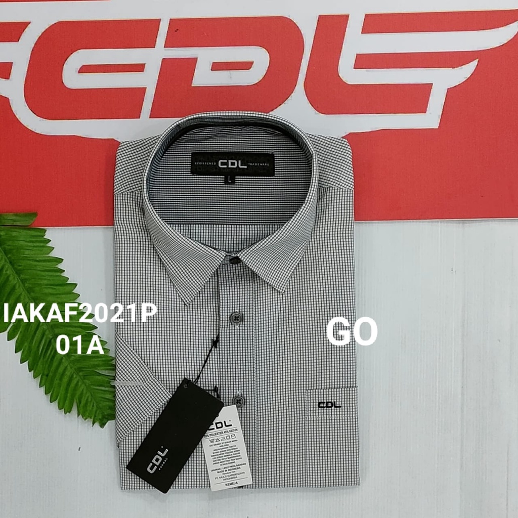 gof CDL (CARDINAL) KEMEJA FORMAL MOTIF SLIMFIT Pakaian Pria Atasan Kemeja Hem Lengan Pendek Original