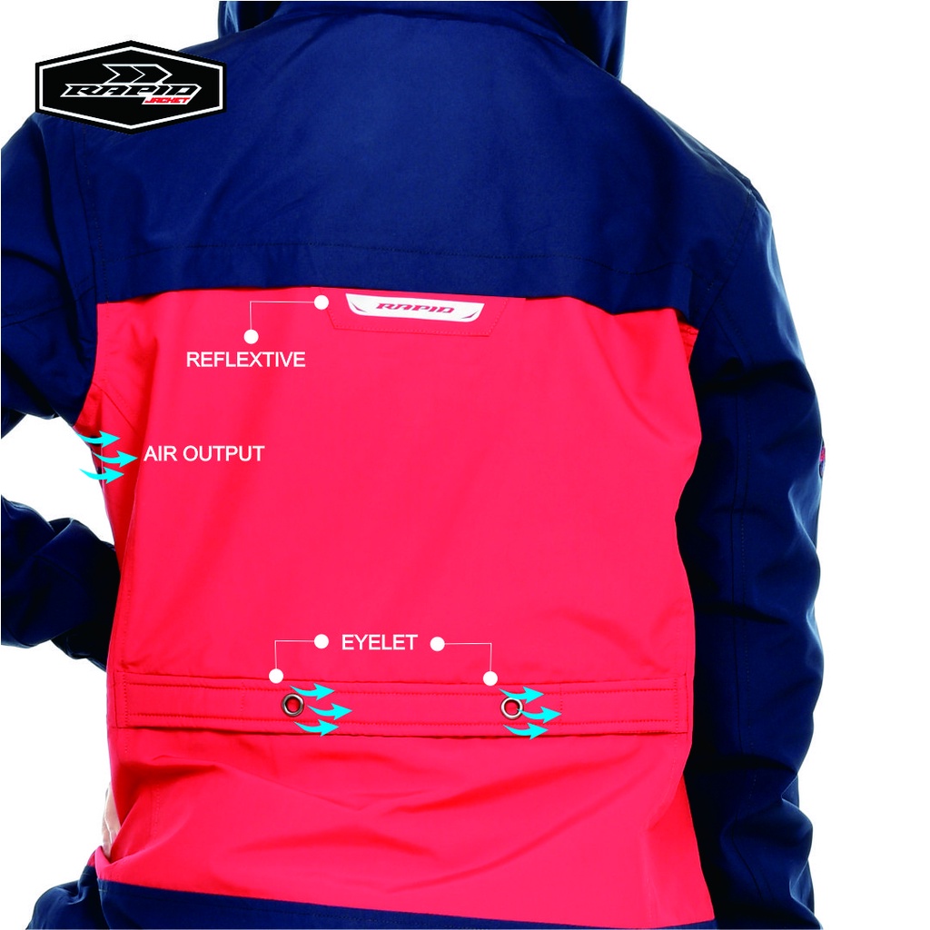 Jaket parasut wanita RAPID ALEXA  parasit hoodie terbaru jacket motor cewe anti air dan antiangin