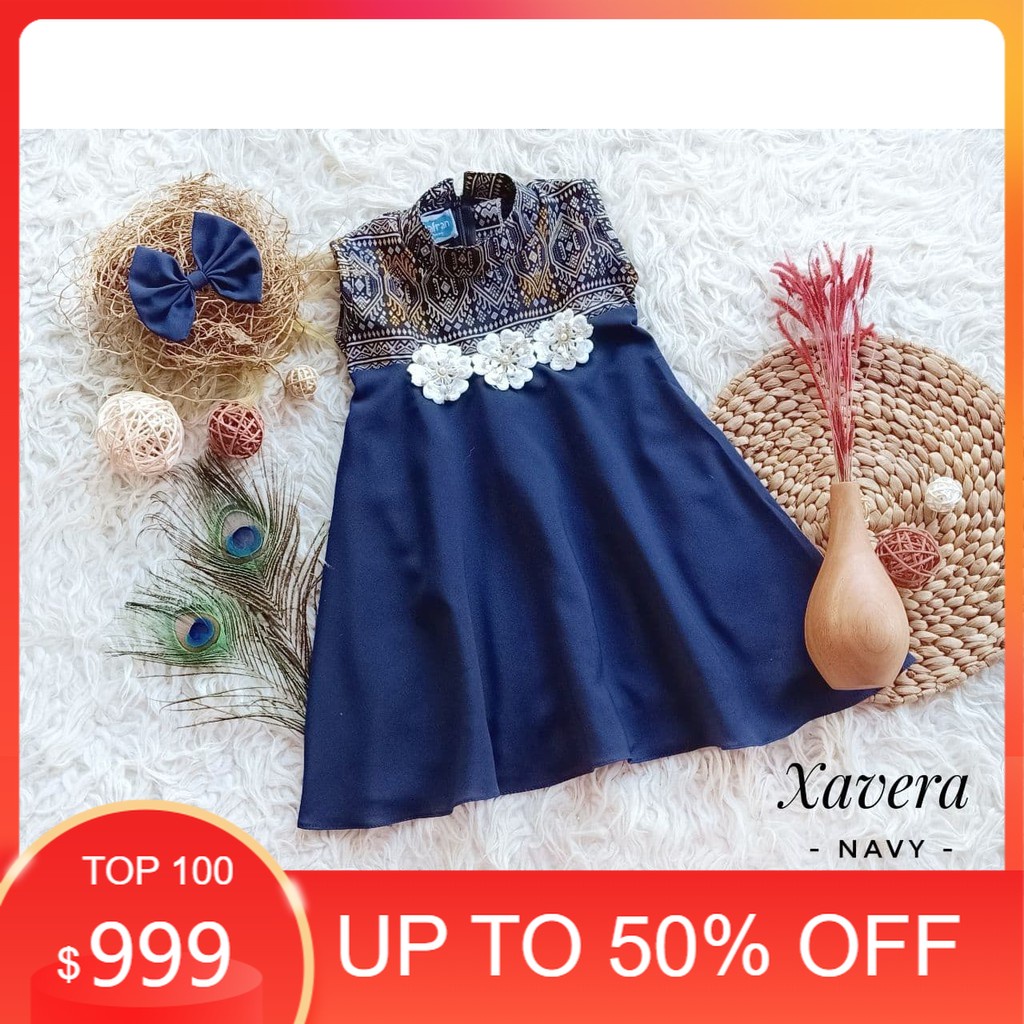Baju DRESS XAVERA/DRESS KOMBINASI BATIK