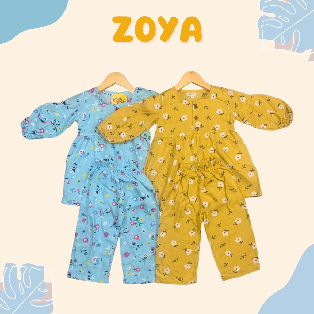 1-4TH SETELAN ANAK PEREMPUAN ZOYA ONE SET ANAK RAYON BY MYBEE versi 2