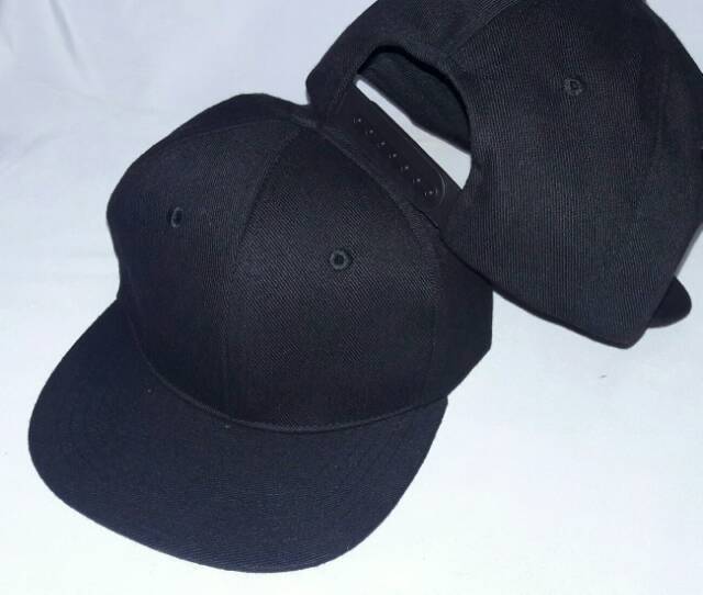 Topi snapback hitam polos distro