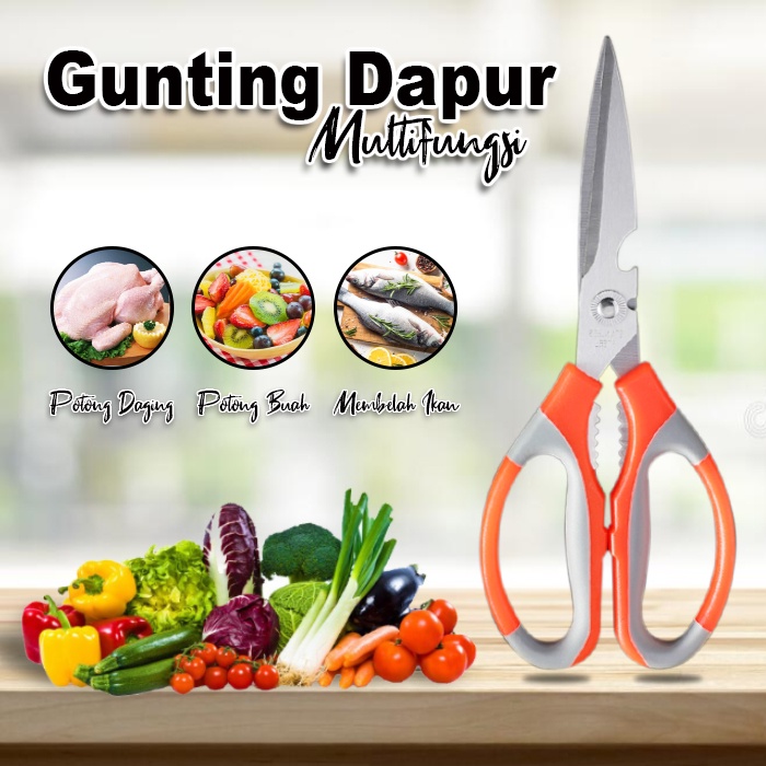 

Gunting Dapur Super Tajam Multifungsi Anti Karat Bahan Stainlees Steel Kuat Peralatan Dapur Rumah Tangga - J15-4 - Comfort Homes