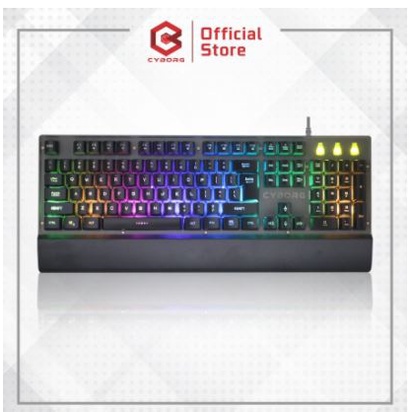 Keyboard gaming cyborg wired usb 2.0 membrane fullsize 104 keys rgb metal for pc laptop arkeus kg-1 kg1