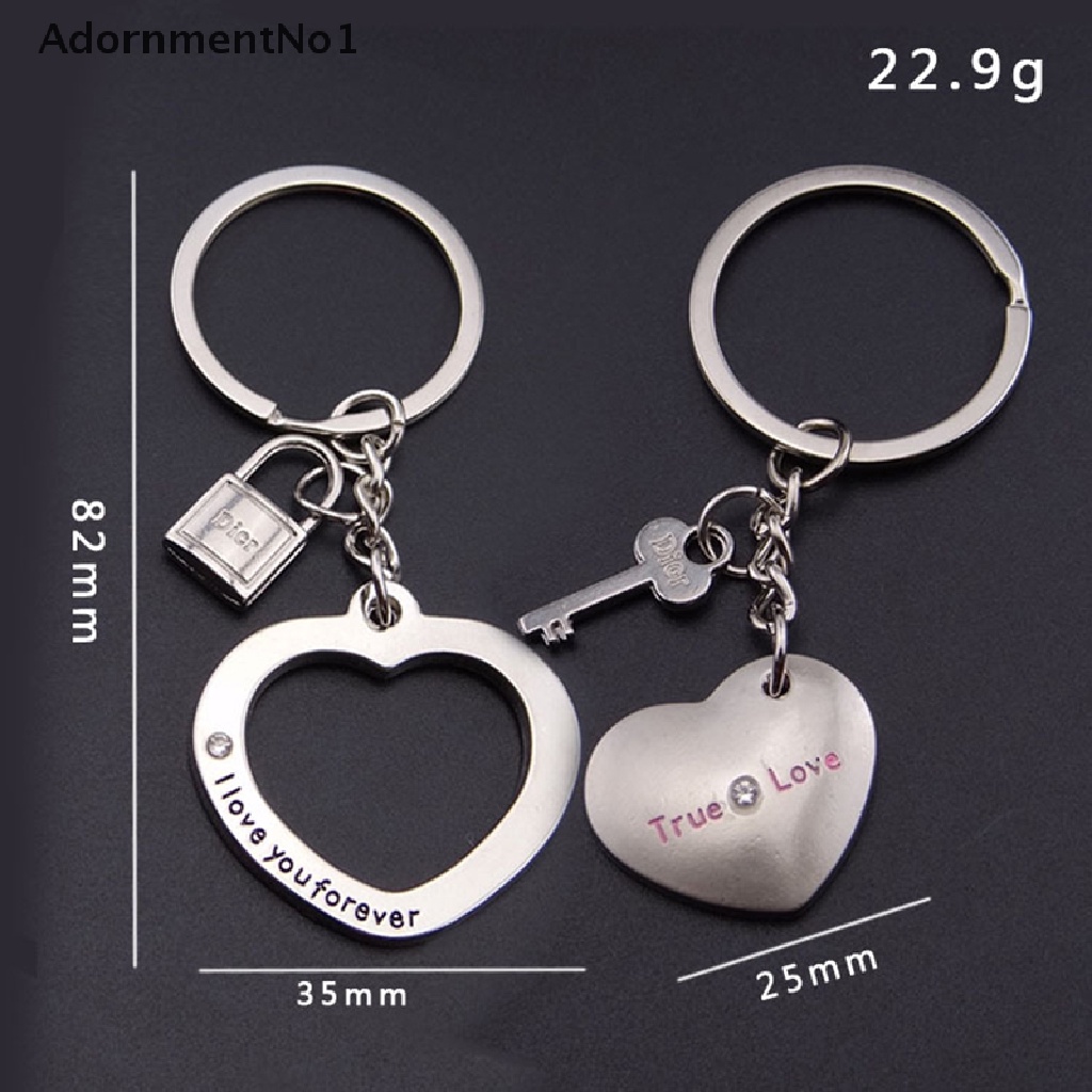 [AdornmentNo1] Creative Lover lock key Metal Keychain For Couples Phone Pendant [new]