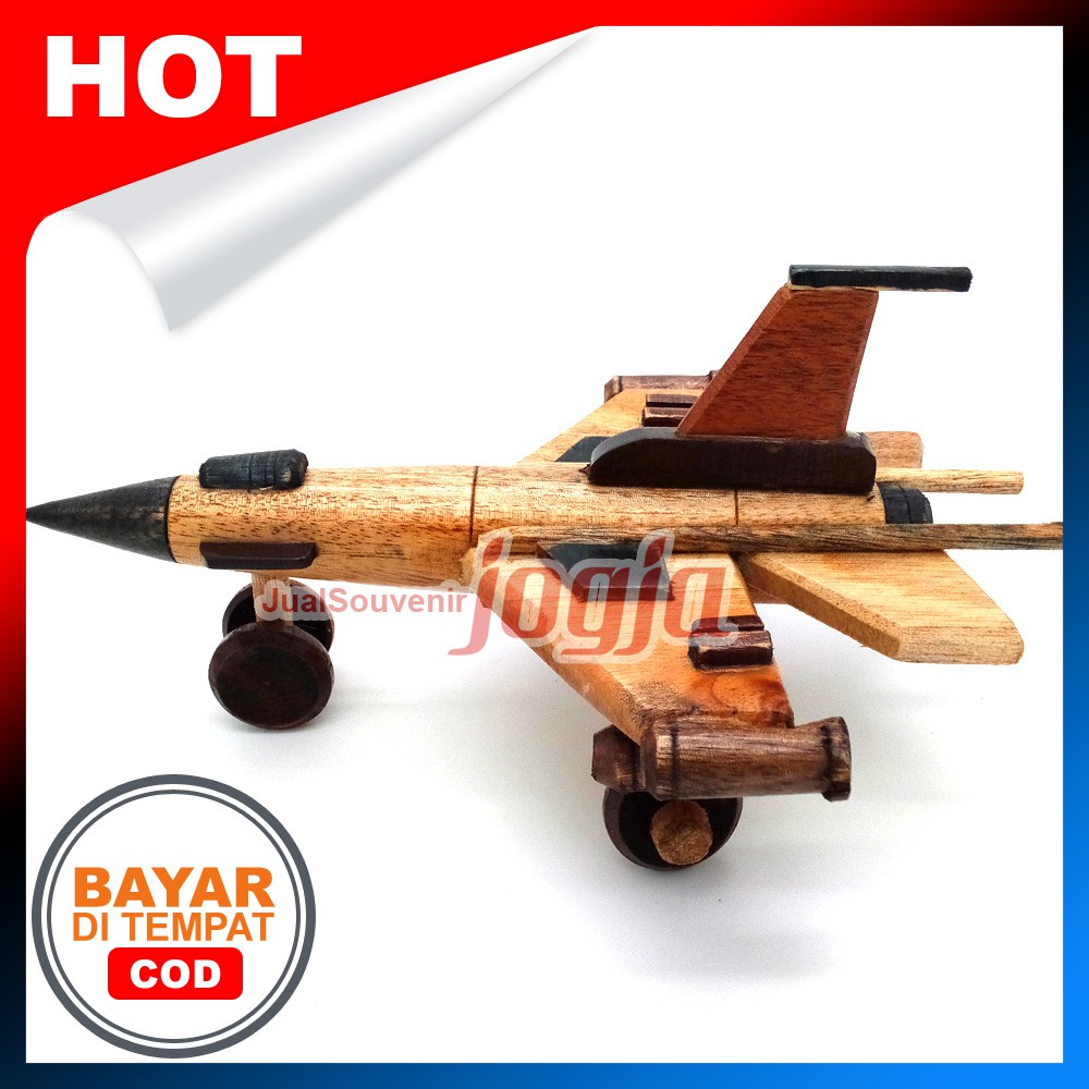 Miniatur Diecast Pesawat Tempur Kayu - Ukuran M