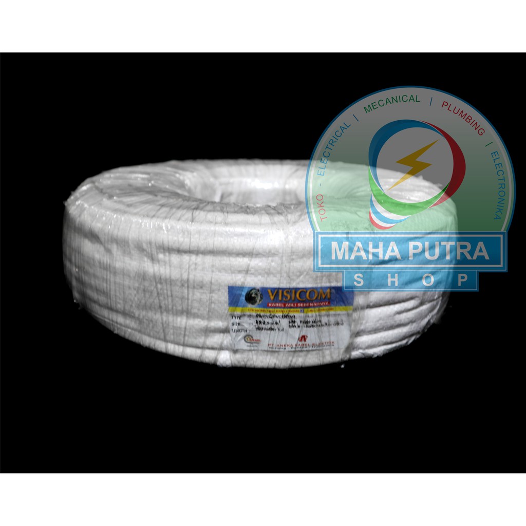 KABEL WARNA PUTIH NYM UKURAN 4X2.5 MM MERK VISICOM PANJANG 100 METER BEST SELLER. KABEL LISTRIK BEST