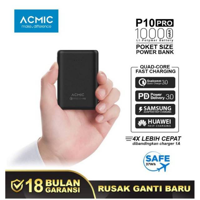 power bank acmic p10pro mini 10000mah