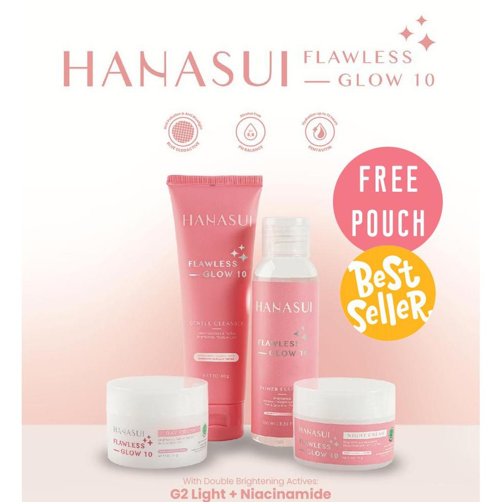 Hanasui Flawless Glow 10 Paket Lengkap 4In1 - Paket Hanasui Flawless