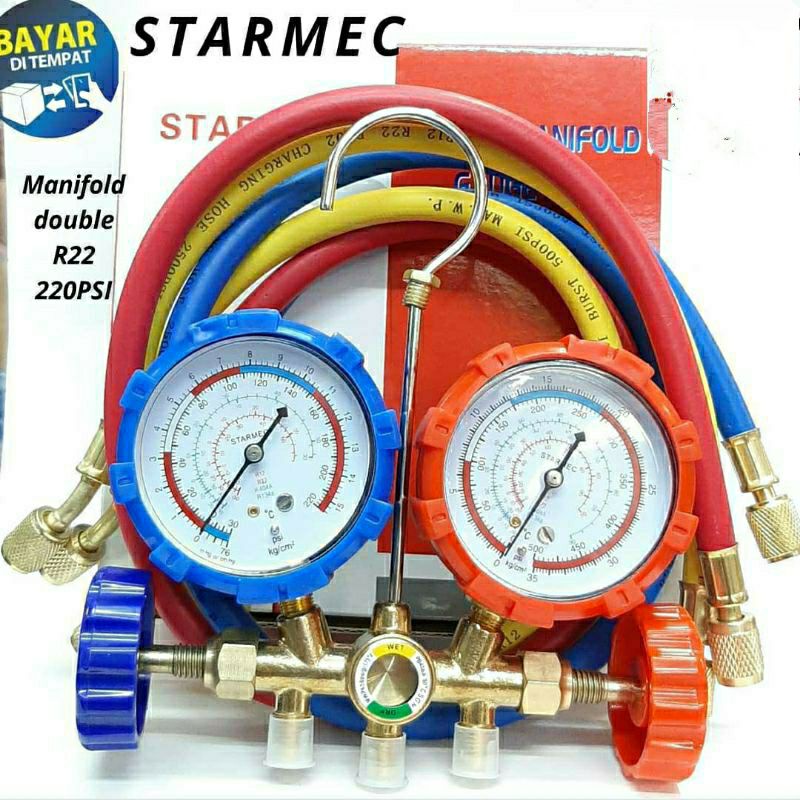 Teasting Manifold double AC R22 R134 R404 R12 charging valve starmec