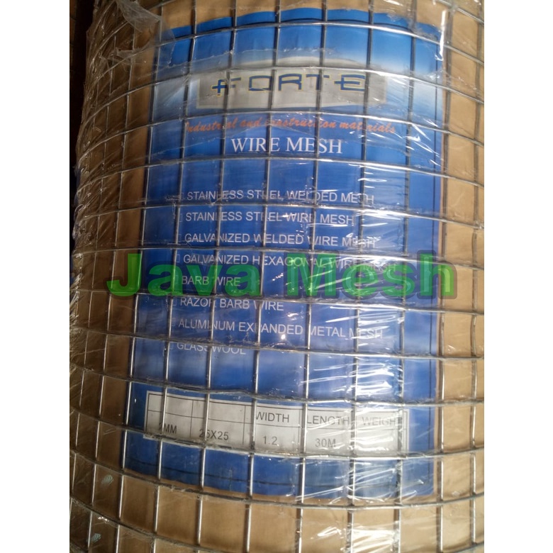 Kawat Ram Kawat loket Galvanis Tebal 2 mm Lubang 2,5 cm x 2,5 cm Tinggi 1,2 m x 30 m Harga per roll