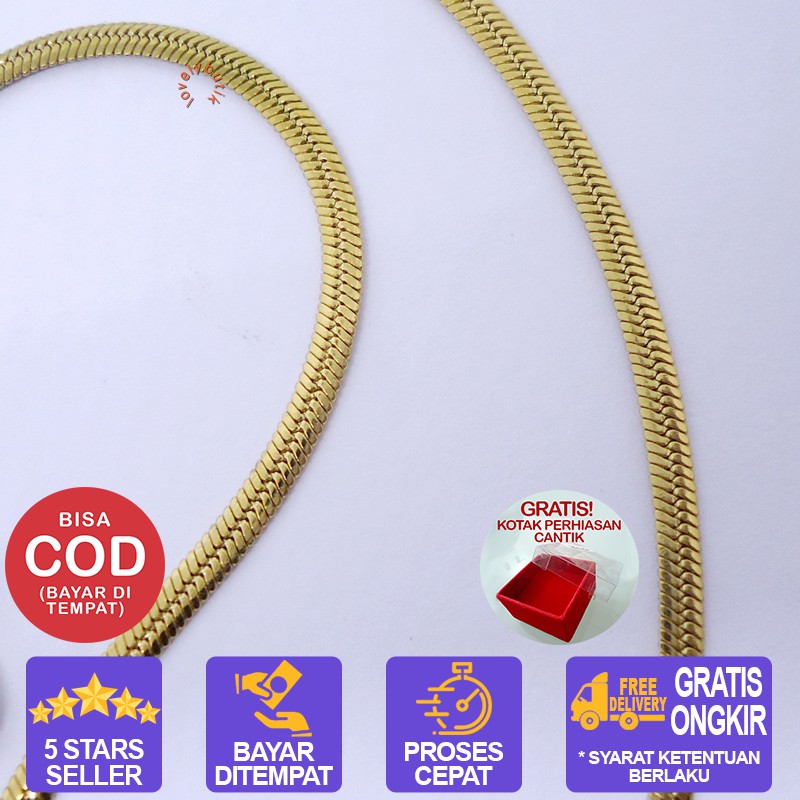 Lovelybutik Honey Kalung Huruf Titanium Anti Karat Inisial G Uk 45 cm BONUS KOTAK PERHIASAN