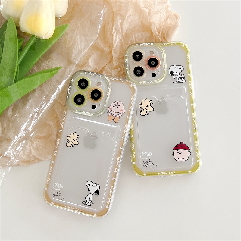 Soft Case TPU Motif Snoopy Charlie Untuk IPhone 14 13 11 Pro Max 8 7 Plus X XS XR