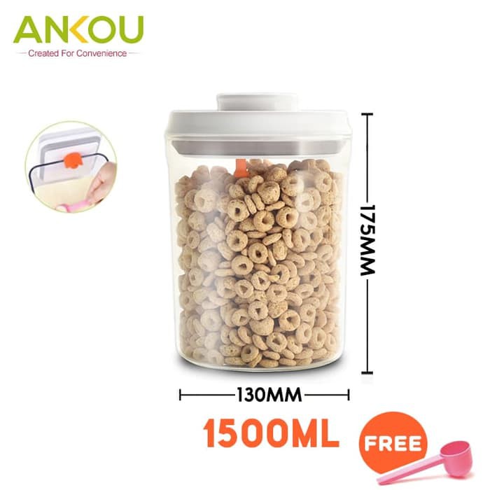 Ankou - Toples Susu Bubuk / Makanan Air Tight 1500ml (Bulat)