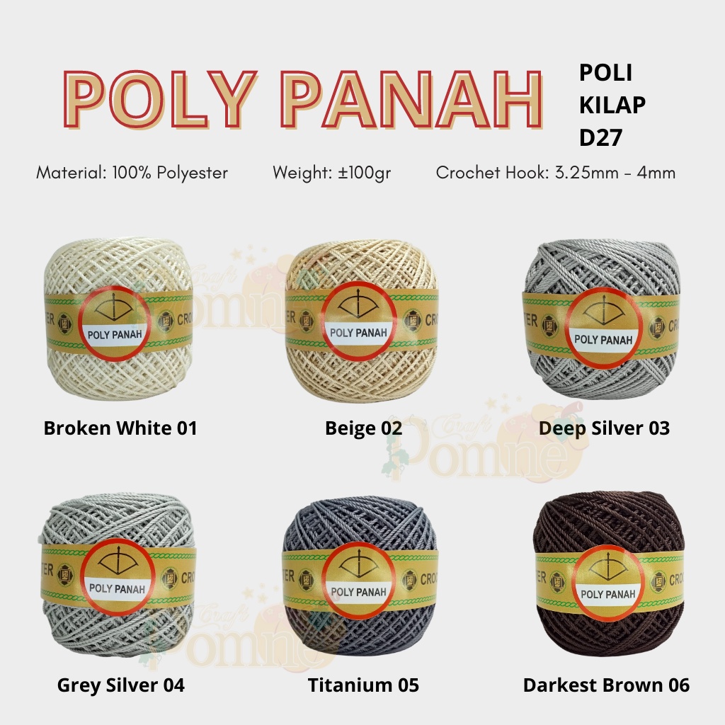 NEW!!! BENANG RAJUT POLY PANAH - POLI D27 - POLI KILAP