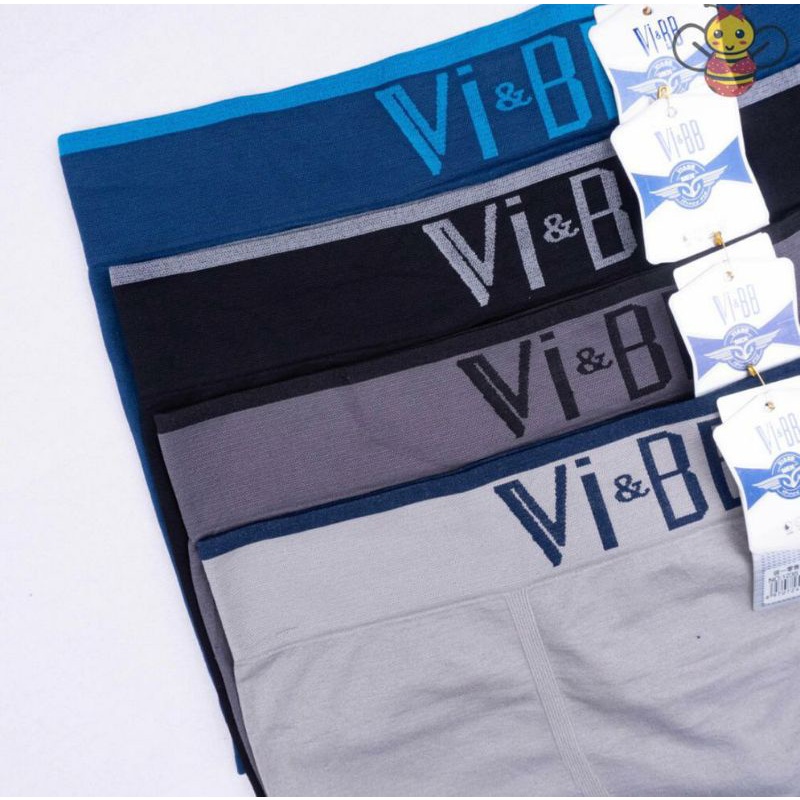 Vi&amp;BB - Celana Boxer Premium Bahan Rajut Cd Pria Import Boxer Polos Cwo VI &amp; BB