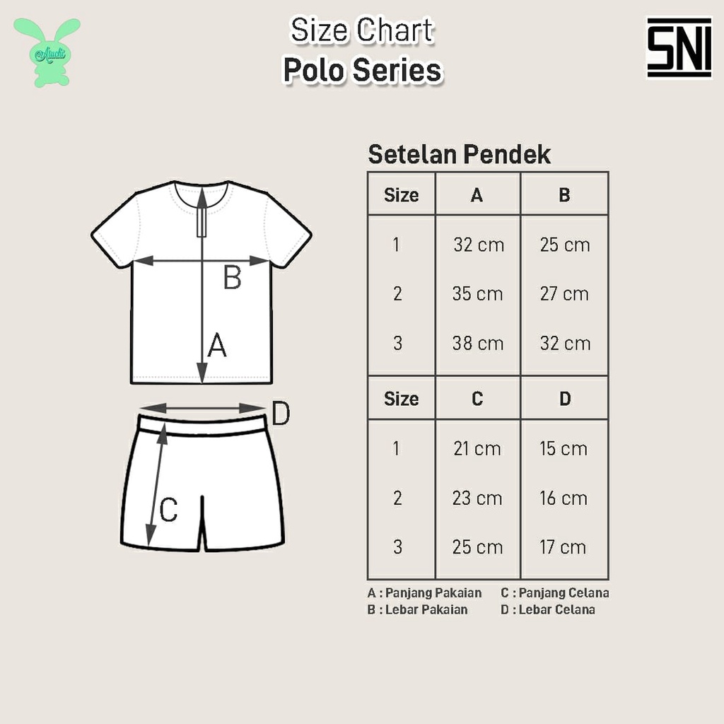 Aruchi Setelan Pendek Polo Series / Salur Sablon - Setelan Anak Murah