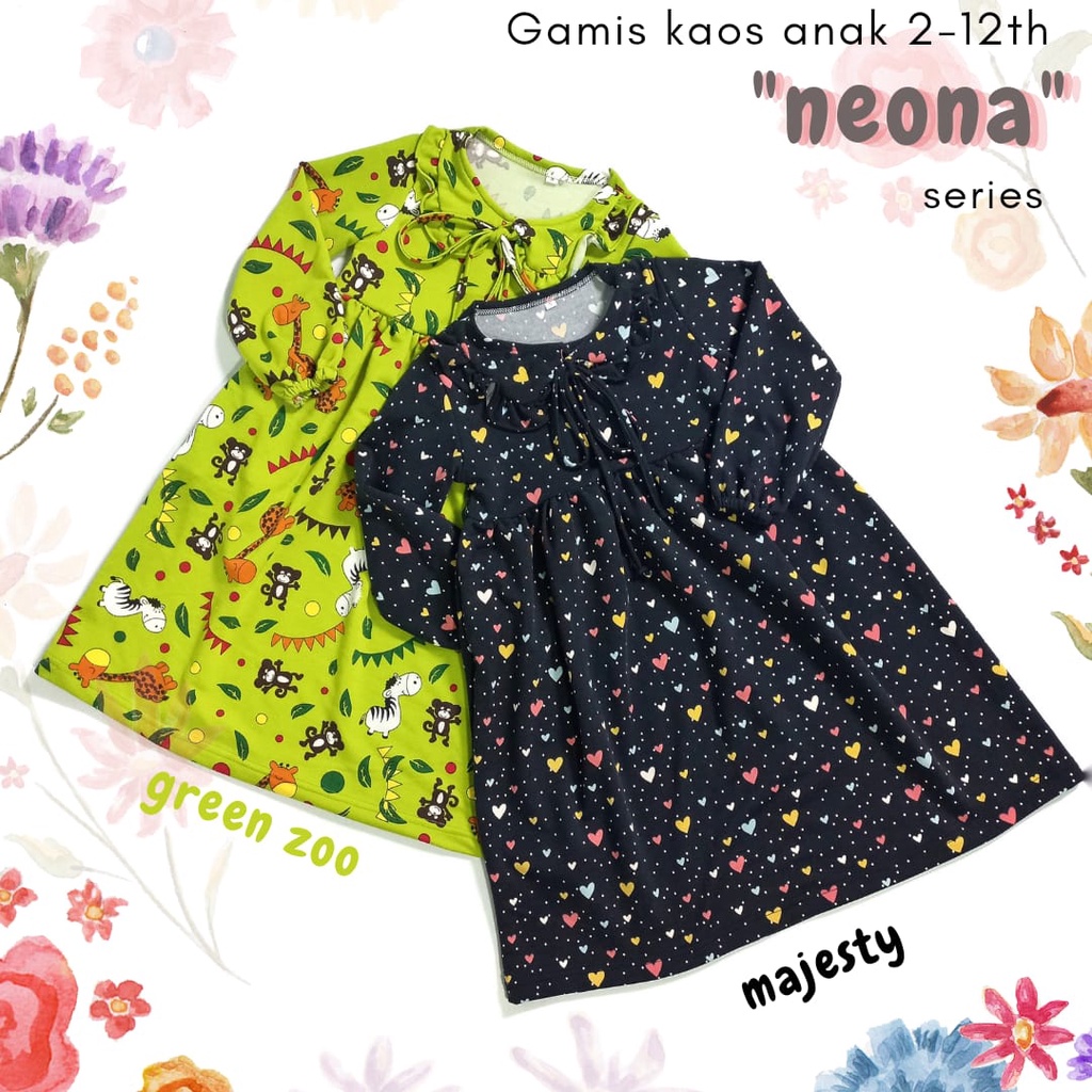 GAMIS KAOS ANAK 2-5 th (NEONA SERIES)