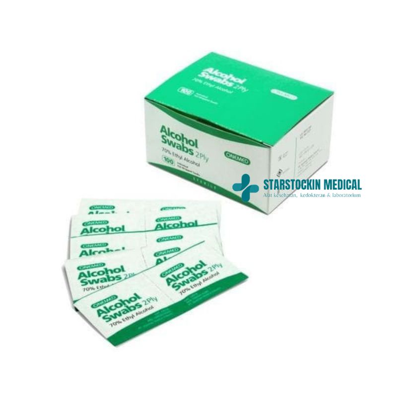 Alcohol Swab 2 ply Onemed 100 pcs