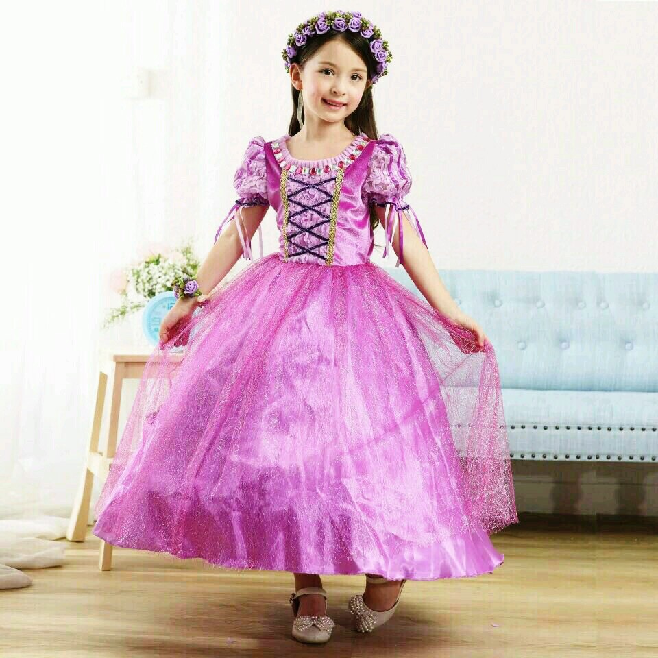 Dress Rapunzel Baju Princess Anak Plus Mahkota Kostum Disney