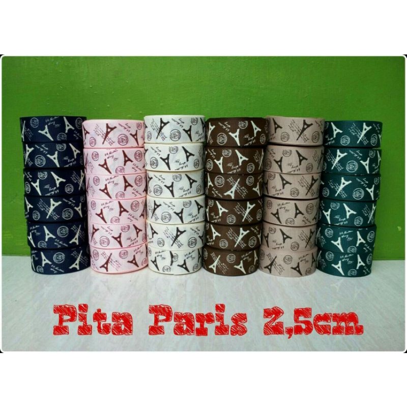 

Pita Motif Paris 2,5 cm Per Rol