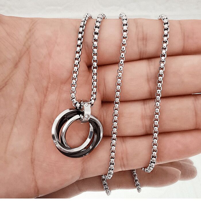 Kalung stainless steel titanium pria keren anti karat tidak luntur