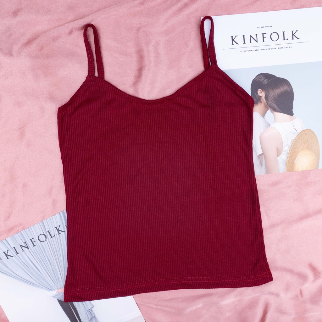 TANK TOP KAMISOL / TANG TOP ATASAN / TANKTOP POLOS KAMISOL-kamisol maroon