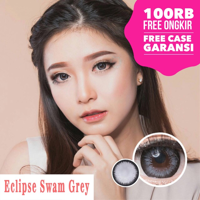 mini Swan Gray brown softlens original korea