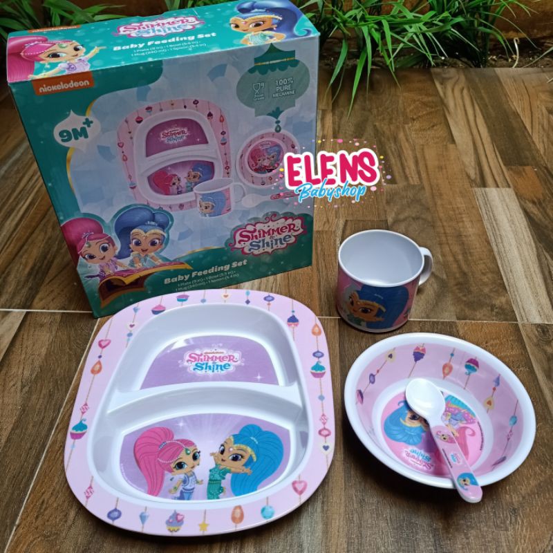 Onyx feeding set shine & shimmer set peralatan makan anak
