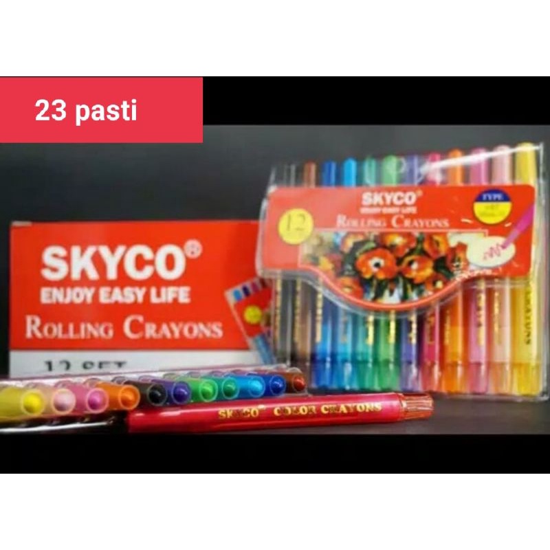 

crayon putar skyco 12 warna mini