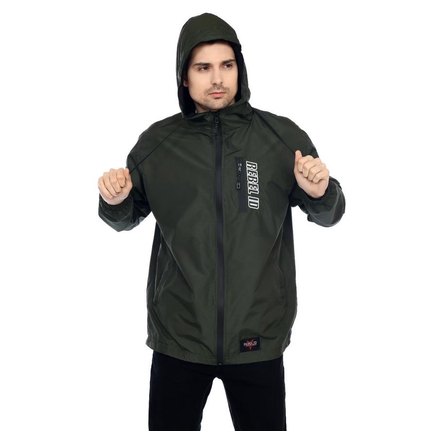 Jaket Parasut Taslan Miland Waterproof Rebel Id