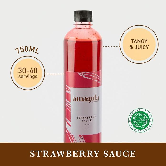 

750ML AMAGULA STRAWBERRY SAUCE / 100% HALAL / SYRUP & SAUCE/ HORECA - 750ML LABEL