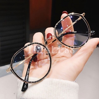 ♥TMALL88♥ Kacamata Bulat Lensa Transparan Kacamata Frame Kacamata Unisex