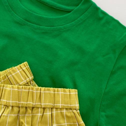 ♡ HEYTIMMY Kaos Anak Rumahan Basic Polos Gino Variasi 03 - Yellow, 4-5 tahun ➺