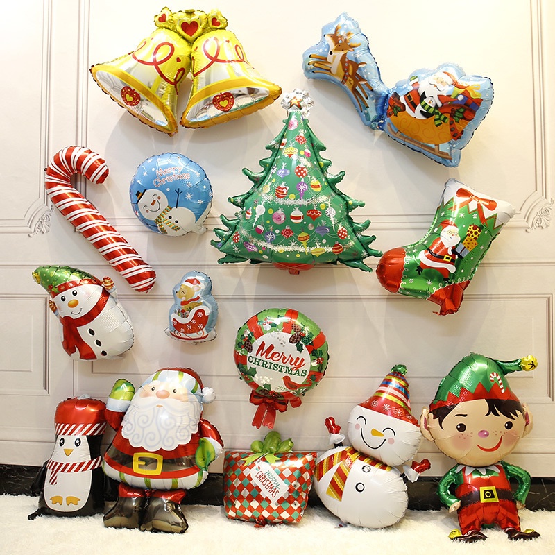 [1 Pc Pack] [ Large Christmas Foil Balloons ] [Santa Claus Reindeer snowman balloon][Snowman Santa Claus Elk Christmas Tree Decoration ][For Birthday Wedding Party Home Decor Supplies]