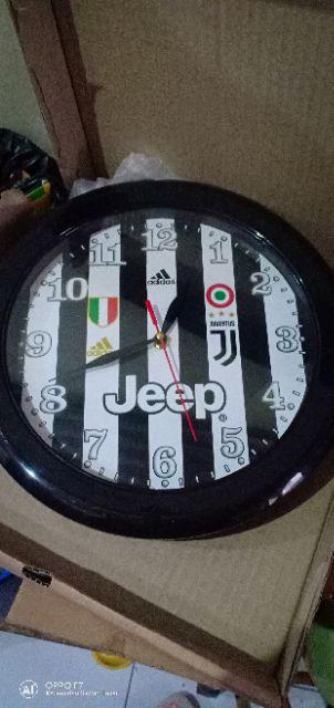 Gratis Bubble Wrap + Dus - Jam Dinding Klub Bola Juventus Jeep Desain Baru [750 Gram]