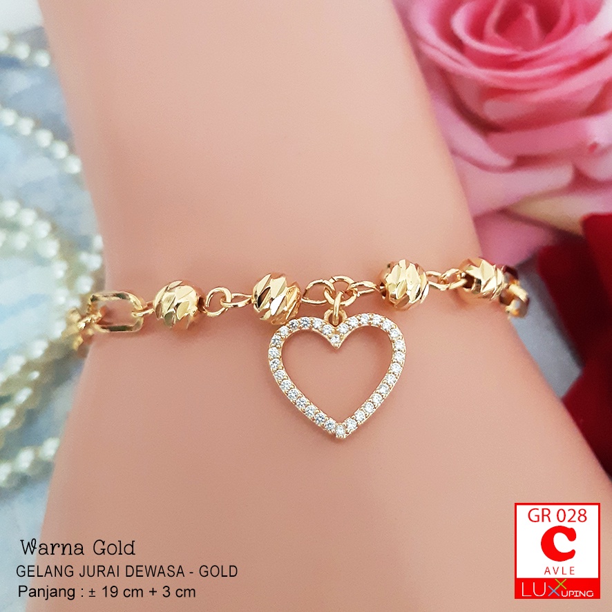 GR 028 Gelang Tangan Dewasa Gelang Jurai Wanita Perhiasan Emas Imitasi Lapis Emas 18K Gelang Rantai Botoran Aksesoris Gelang Wanita Bracelet Gold Gelang Xuping Awet Tidak Mudah Luntur Luxx Xuping