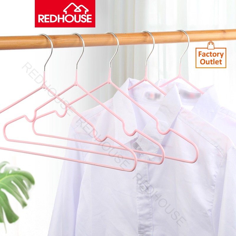 RED HOUSE Gantungan Baju / Hanger Kawat Lapis Plastik- Isi 10 Pcs