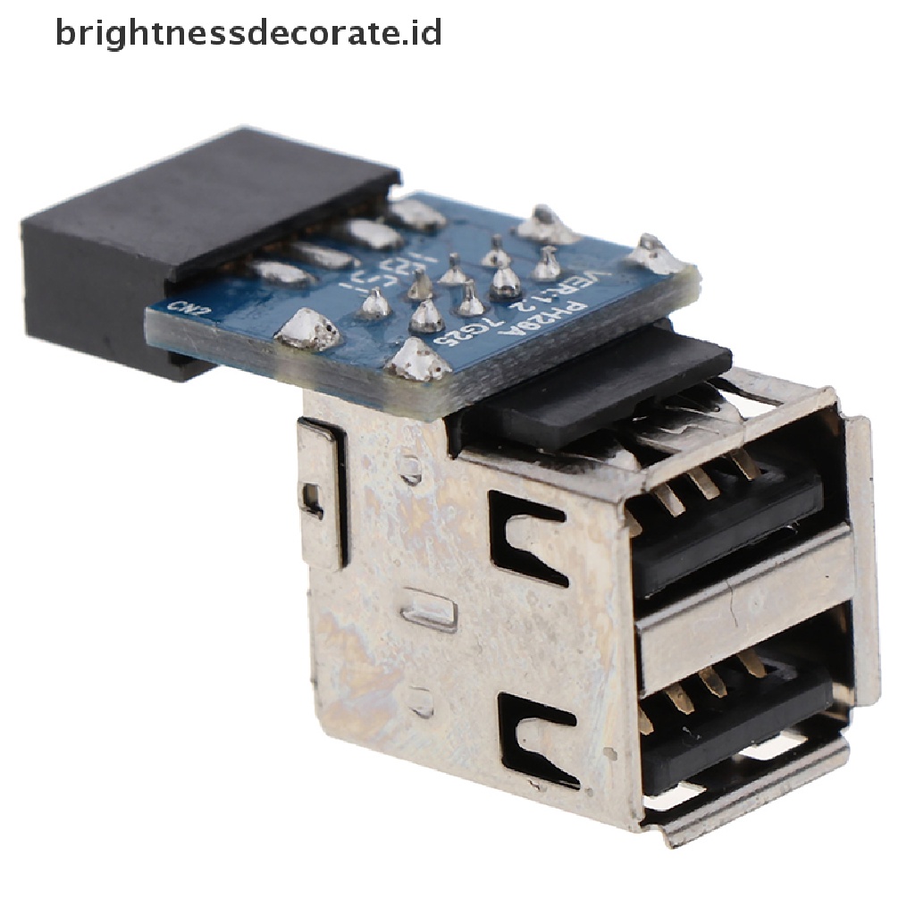 Adapter Internal Header 2 Port Usb 2.0 A Female 9pin Untuk Motherboard Ke Double