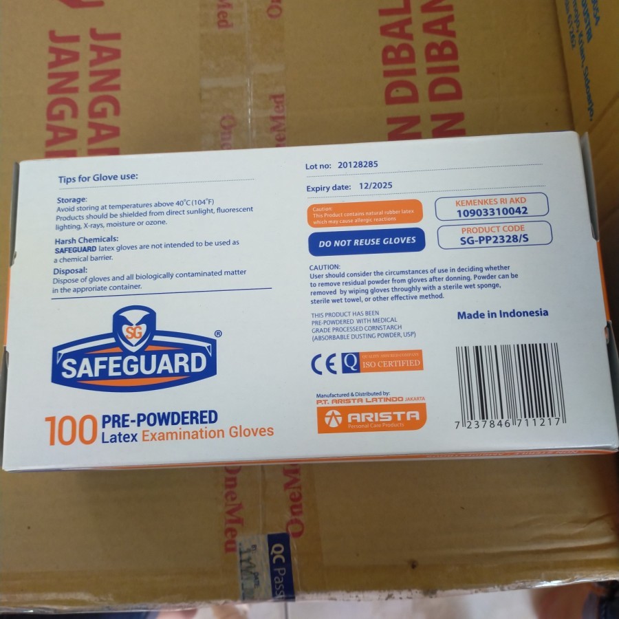 SARUNG TANGAN KARET MEDIS SAFEGUARD ISI 100