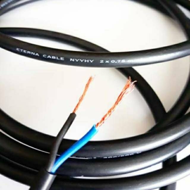 ETERNA Kabel NYYHY 2x0.75 50 meter / eterna serabut 2x0,75 hitam