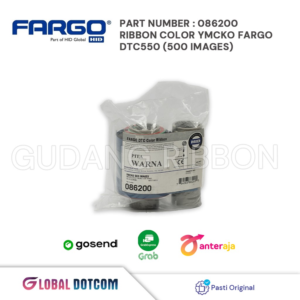 RIBBON FARGO COLOR YMCKO DTC550 - 500 Print PN 086200