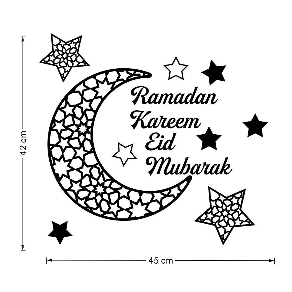 Solighter Stiker Dinding DIY Muslim Ramadhan 3D Removable Eid Mubarak Akrilik Wall Decal