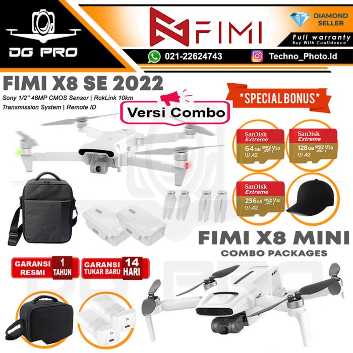 {adenastore} DRONE XIAOMI FIMI X8SE 2020 LIVE STREAMING 4K HDR VERSI BARU X-8 SE - X8 MINI COMBO STA