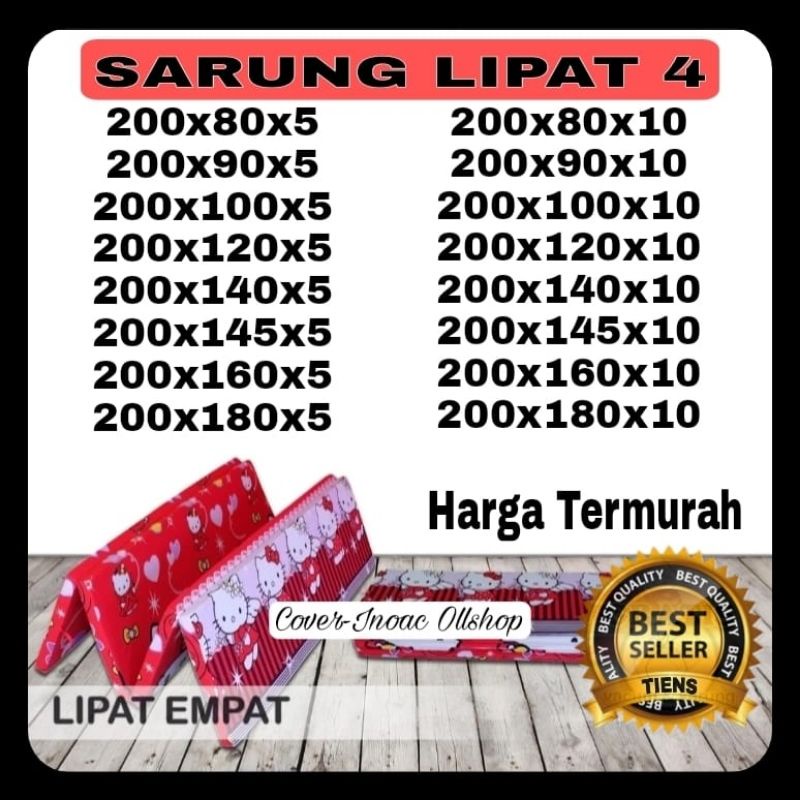 Sarung Kasur Lipat 4/Sarung kasur lipat 4 Inoac Resleting Tbl 5,10cm/Sprei Resleting